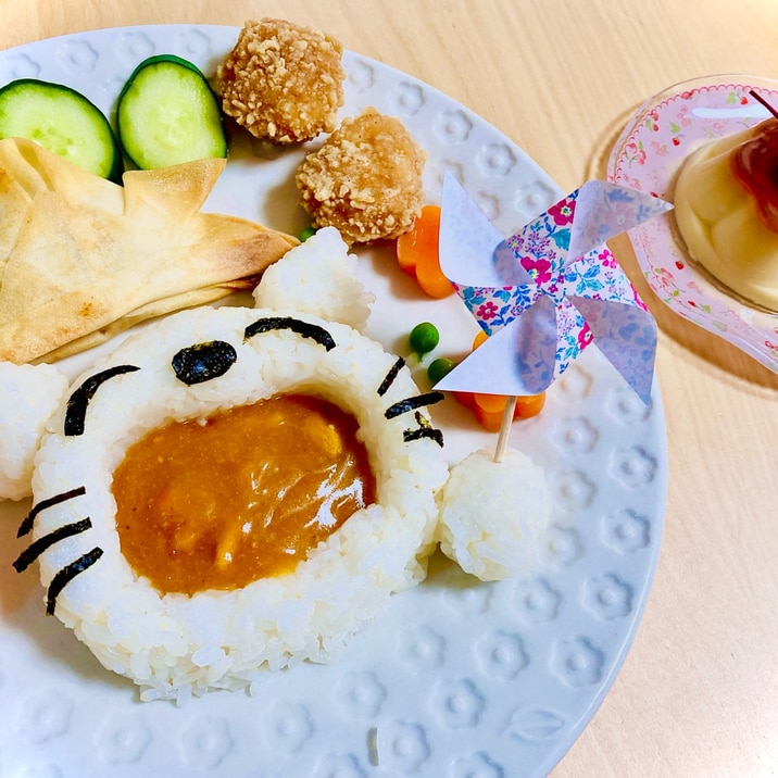 型なしでもキャラカレー⭐こどもの日のお子様ランチ